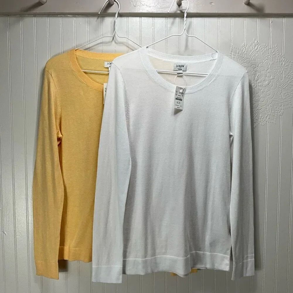 J. CREW 100% Cotton Teddie Sweaters Lot of 2